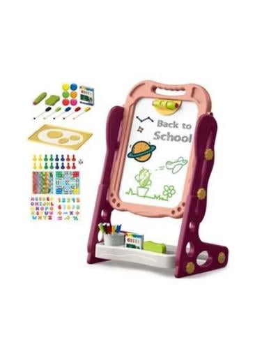 سبورة رسم للأطفال 2 في 1 - لوحة رسم مغناطيسية مزدو...