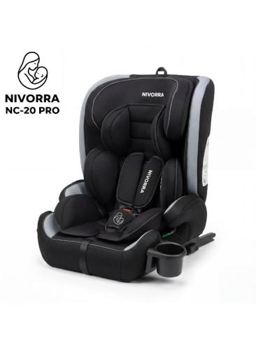 Nivorra Foldable Baby Car Seat with ISOFIX & Top Tether, Multi-Position Adjustable Height for Kids 76-150cm (9-36kg)