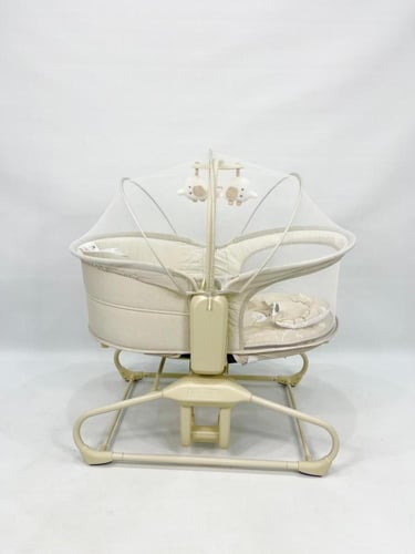 ماستيلا سرير أطفال كهربائي 4-في-1 يهتز بتحكم باللم...