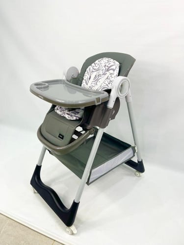 كرسي طعام ومهد ‎3-في-1 من بورباي - قابل للتعديل وا...