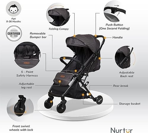 عربة اطفال من نورتر لعمر 0-36 شهر