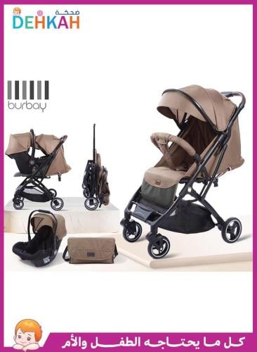 عربة أطفال 3 في 1 مزودة بكرسي سيارة وحقيبة للأم من...