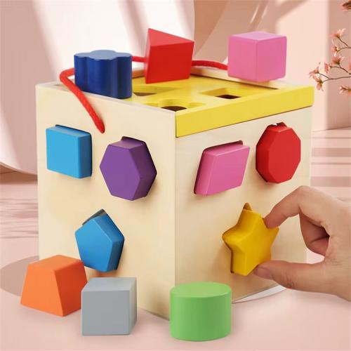 لعبة مونتسوري مكعب الأشكال الخشبي للأطفال – مطابقة...