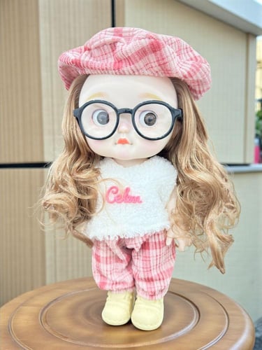 دمية أطفال لطيفة مع نظارات وزي بنمط نقشة "هوندستوث...