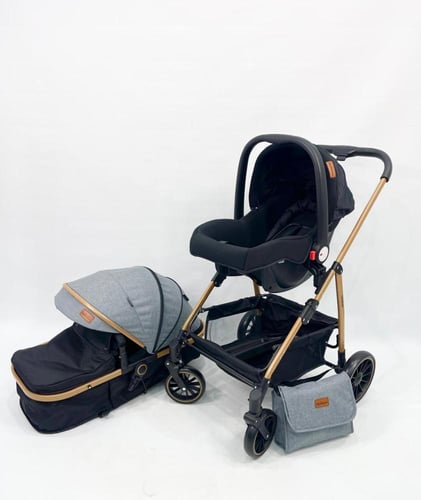 طقم السفر 4-في-1 من DEHKAH – عربة، سرير هزاز، مقعد...