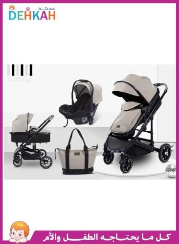 طقم تنقّل 4-في-1 للمولود الجديد – عربة + مقعد سيار...