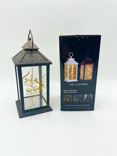 فانوس ضوء بالبطاريات مطبوع رمضان مبارك XXM001A لون...