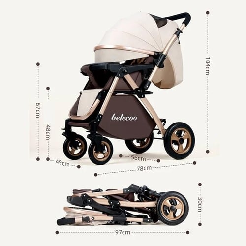 عربة اطفال 2 في 1 من بيلكو - بتصميم قابل للتحويل و...
