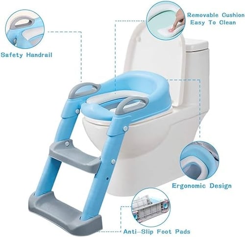 مقعد تدريب المرحاض مع سلم، مرحاض تدريب للأطفال الأ...
