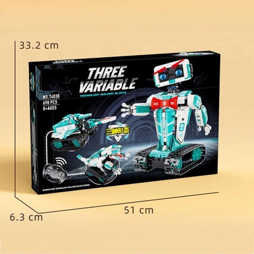 مكعبات تركيب روبوت 3 في 1 - تحكم عن بعد (698 قطعة)