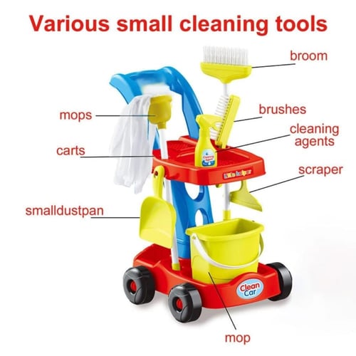 عربة أدوات تنظيف لعبة للأطفال - "ليتل هلبر"