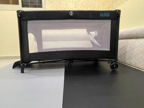 سرير أطفال محمول 120*70 سم مع سلة تخزين، سرير متعد...