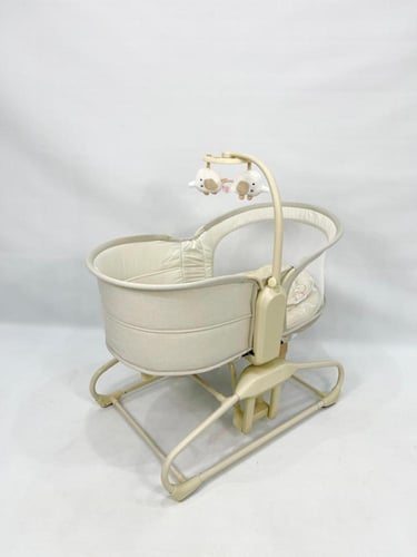 ماستيلا سرير أطفال كهربائي 4-في-1 يهتز بتحكم باللم...