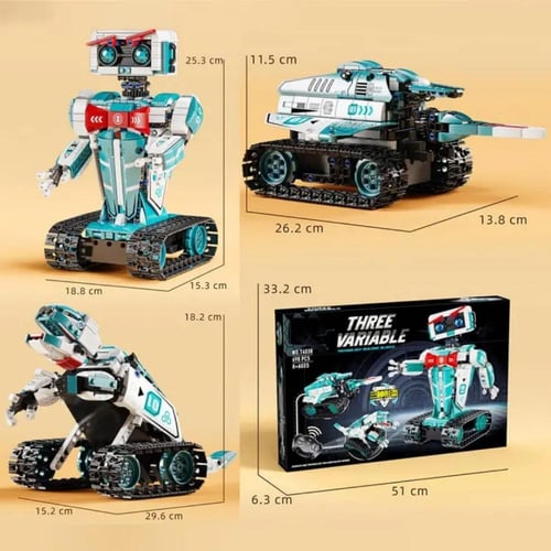 مكعبات تركيب روبوت 3 في 1 - تحكم عن بعد (698 قطعة)