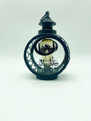 فانوس الضوء مع 3 شمعات DYDP-1 مطبوع رمضان مبارك