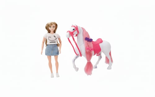 مجموعة دمية باربي الأنيقة مع حصان وإكسسوارات العنا...