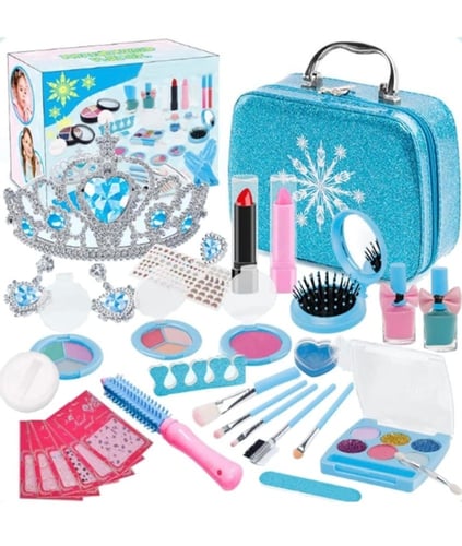 مجموعة مكياج أطفال - 21 قطعة قابلة للغسل