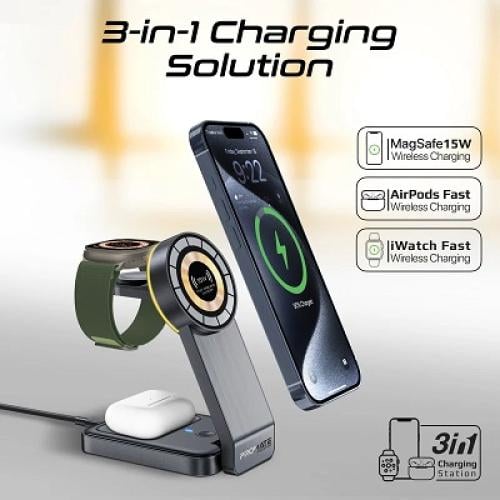 شاحن لاسلكي 3 في 1 TransFold بتقنية MagSafe من Pro...