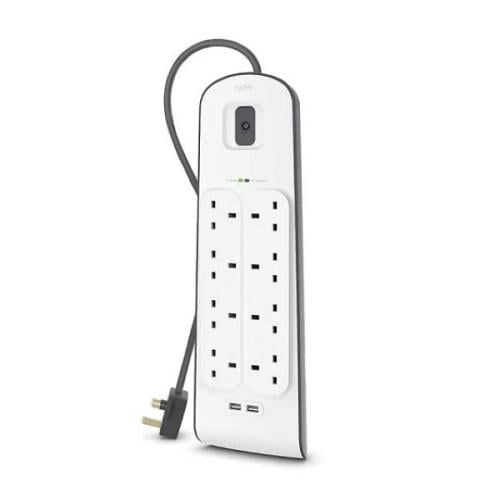 توصيلة كهربائية 8 منافذ طاقه بمنفذين USB من Belkin