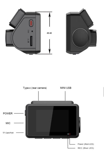 داش كام M700 بدقة 4K (امامي-خلفي) مع GPS