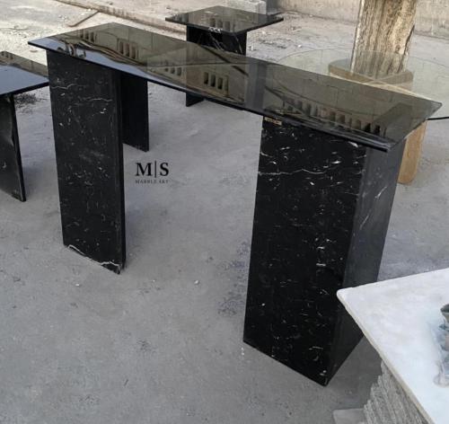 كونسول أنيق بقواعد رخام اسباني طبيعي