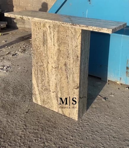 كونسول رخام ترافنتينو رمادي