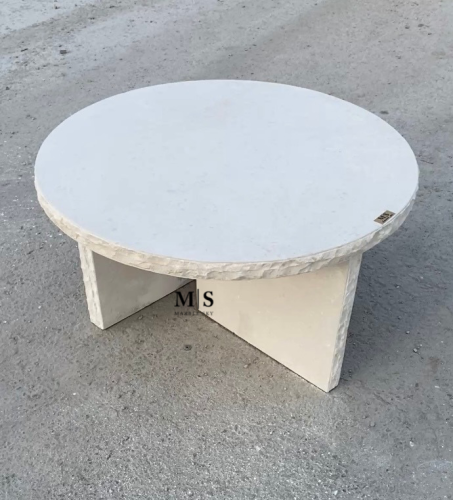 طاولة قهوة دائرية حجر