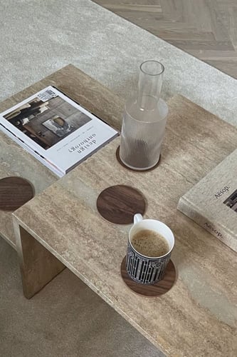 طاولة قهوة | رخام ترافنتينو طبيعي