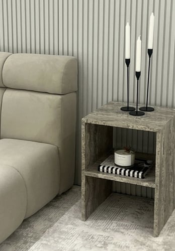 طاولة جانبية رخام رمادي