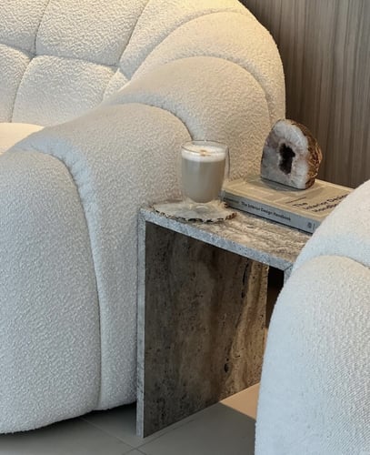 طاولة جانبيه رخام رمادي