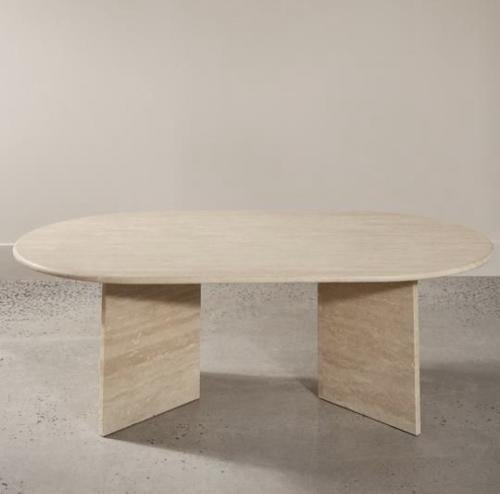 طاولة طعام رخام ترافنتينو طبيعي