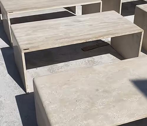 طاولة قهوة رخام ترافنتينو طبيعي