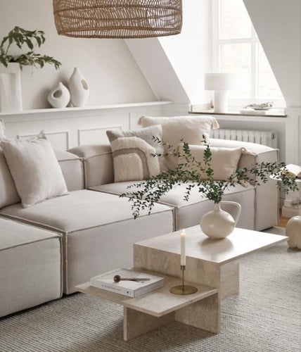 طاولة قهوة | رخام ترافنتينو طبيعي