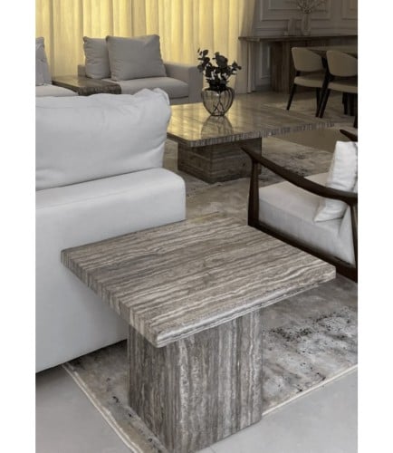 طاولة جانبية رخام رمادي