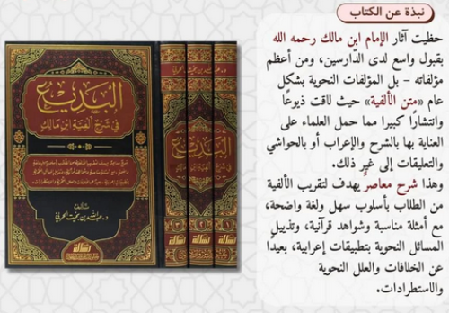 البديع في شرح الفية ابن مالك 3/1