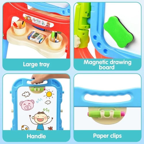 سبورة أطفال تعليمية مزدوجة الجوانب (بيضاء ومغناطيس...