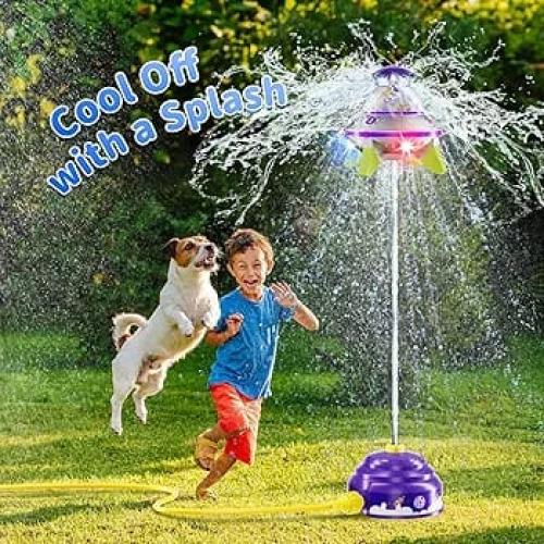 لعبة الصاروخ المائي الدوار مع رشاش رذاذ وضوء للأطف...