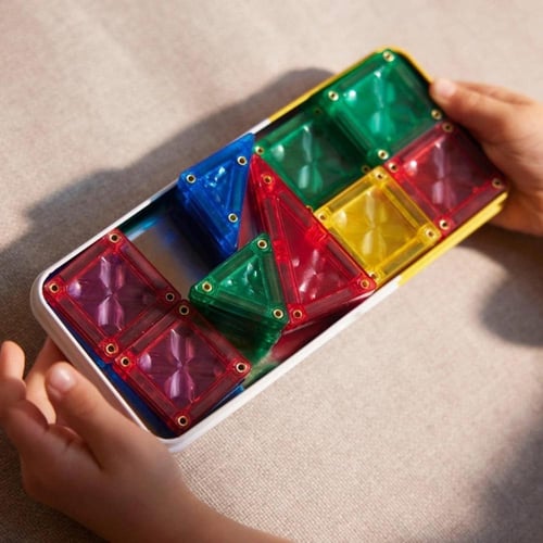 مكعبات بناء مغناطيسية محمولة للسفر - طقم "ميني ترا...