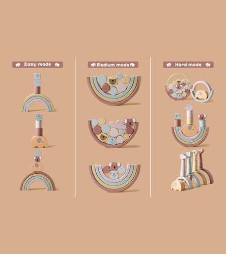 Wooden Animal Balance Toy - لعبة توازن الحيوانات ا...