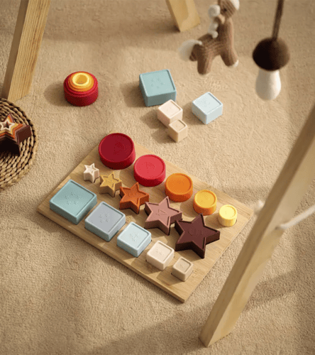 Silicone Geometry Stacking Toy - لعبة الأشكال الهن...