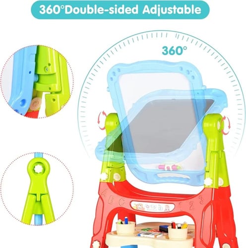 سبورة أطفال تعليمية مزدوجة الجوانب (بيضاء ومغناطيس...