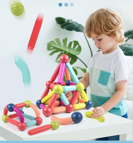 طقم العصي والكرات المغناطيسية التعليمي (STEM) - 62...