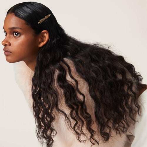 مجموعة مشبك شعر معدني مطلي - miumiu