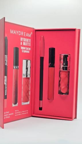 طقم روج سائل مع ملمع ومحدد