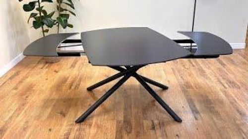 طقم جلسة طعام بورسلان قابل للتكبير – مع 8 كراسي سع...