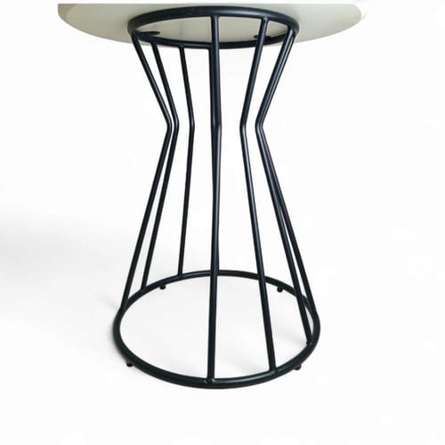 طاولة كوفي لون ابيض سطح خشب ب قاعده حديد سعر منافس