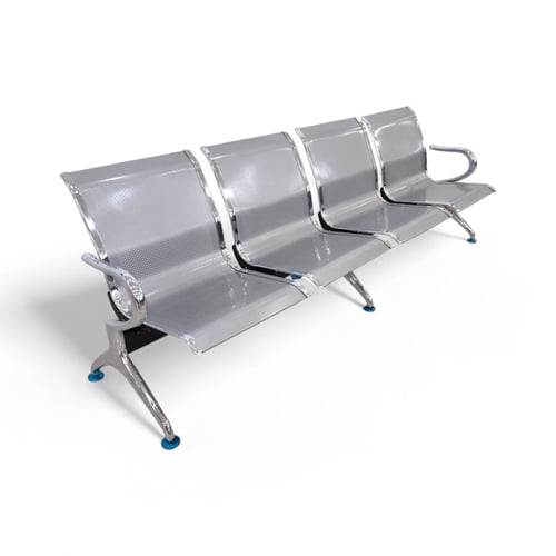 كرسي انتظار رباعي استيل بقاعدة حديد