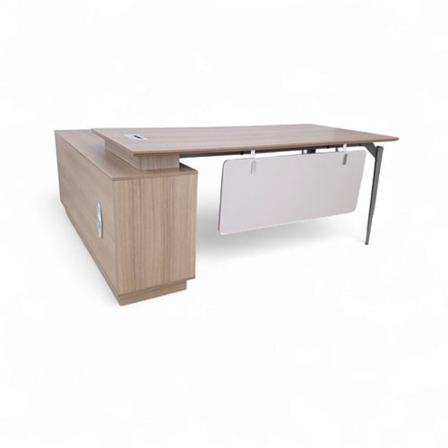 طاولة مكتب مع ملحق + كمدينة لون خشبي من كونسنت