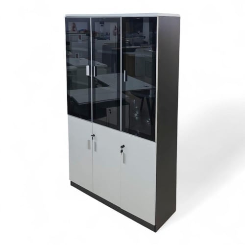 خزانه مكتب مرتفعة 3 درف لون ابيض على صاصي من كونسن...