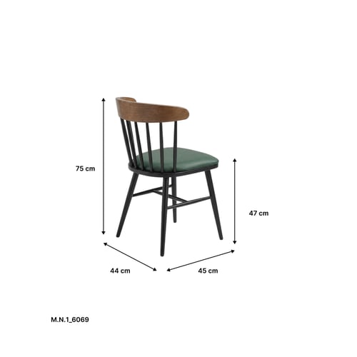 كرسي طعام جلدي فاخر بقاعدة معدنية – لون بني أنيق